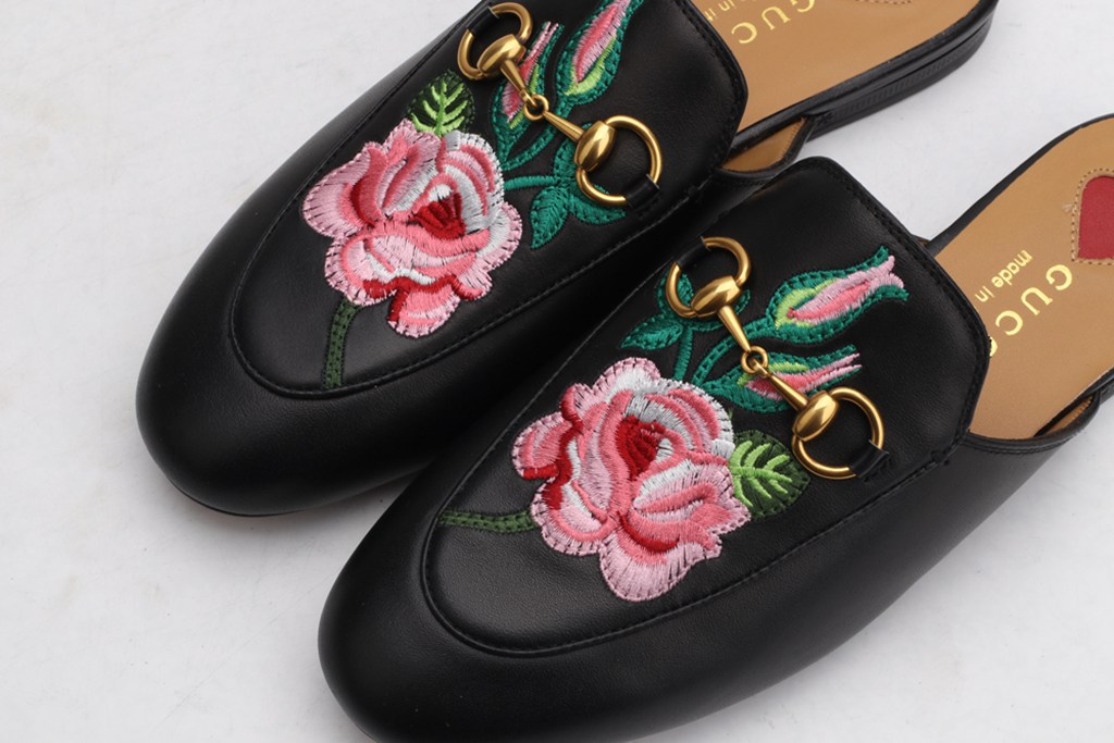 Princetown New Bloom Floral Leather Slipper Flats Sandals Mules/Slides